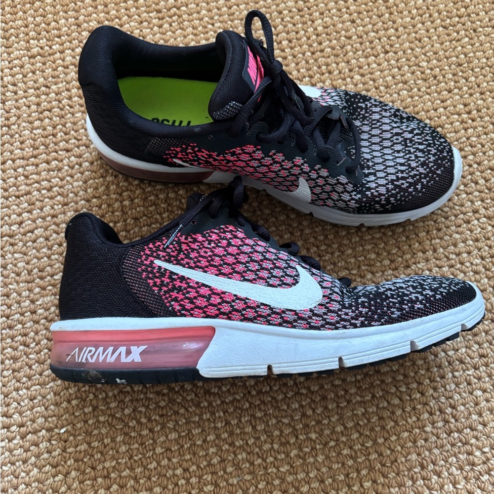 Nike Air Max Sequent 2 Women's Black and Pink Running Shoes